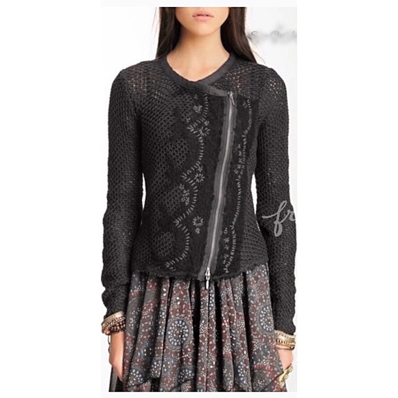 Free People Jackets & Blazers - Free People Zip Motto Sweater Cardigan Jacket.